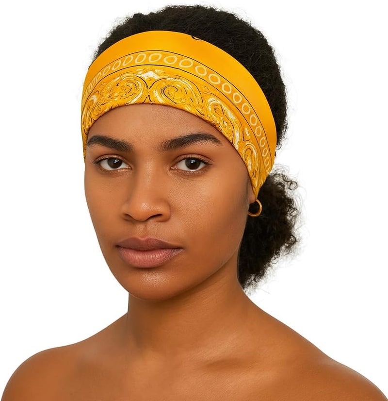 SUNRIBE 3 Pack Paisley Bandanas – 100% Cotton Square 21x21 Head Wrap, Headband, Face Cover, Neck Scarf for Men & Women - Image 2